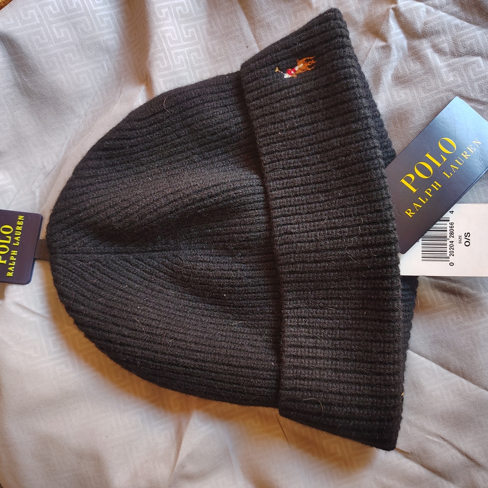 Ralph Lauren Polo Black Knit Beanie
